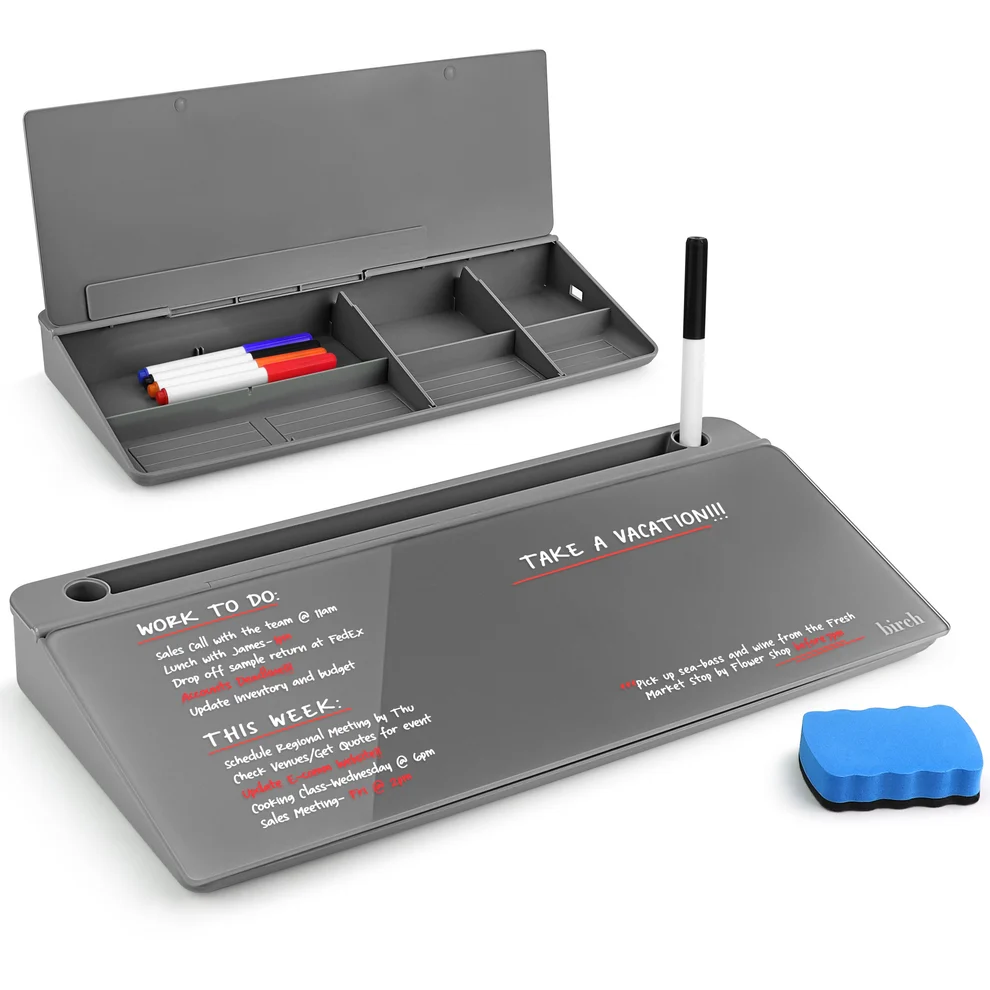 Birch desktop whiteboard in Charcoal
